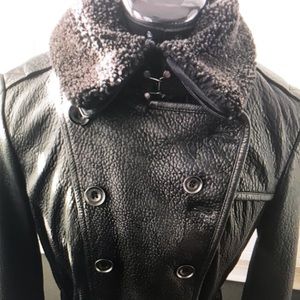 Burberry Brit Leather Trench Lamb Shearling